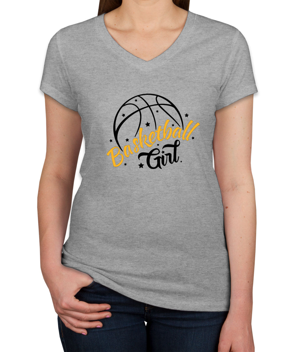 Basketball Girl Women's V Neck T-shirt