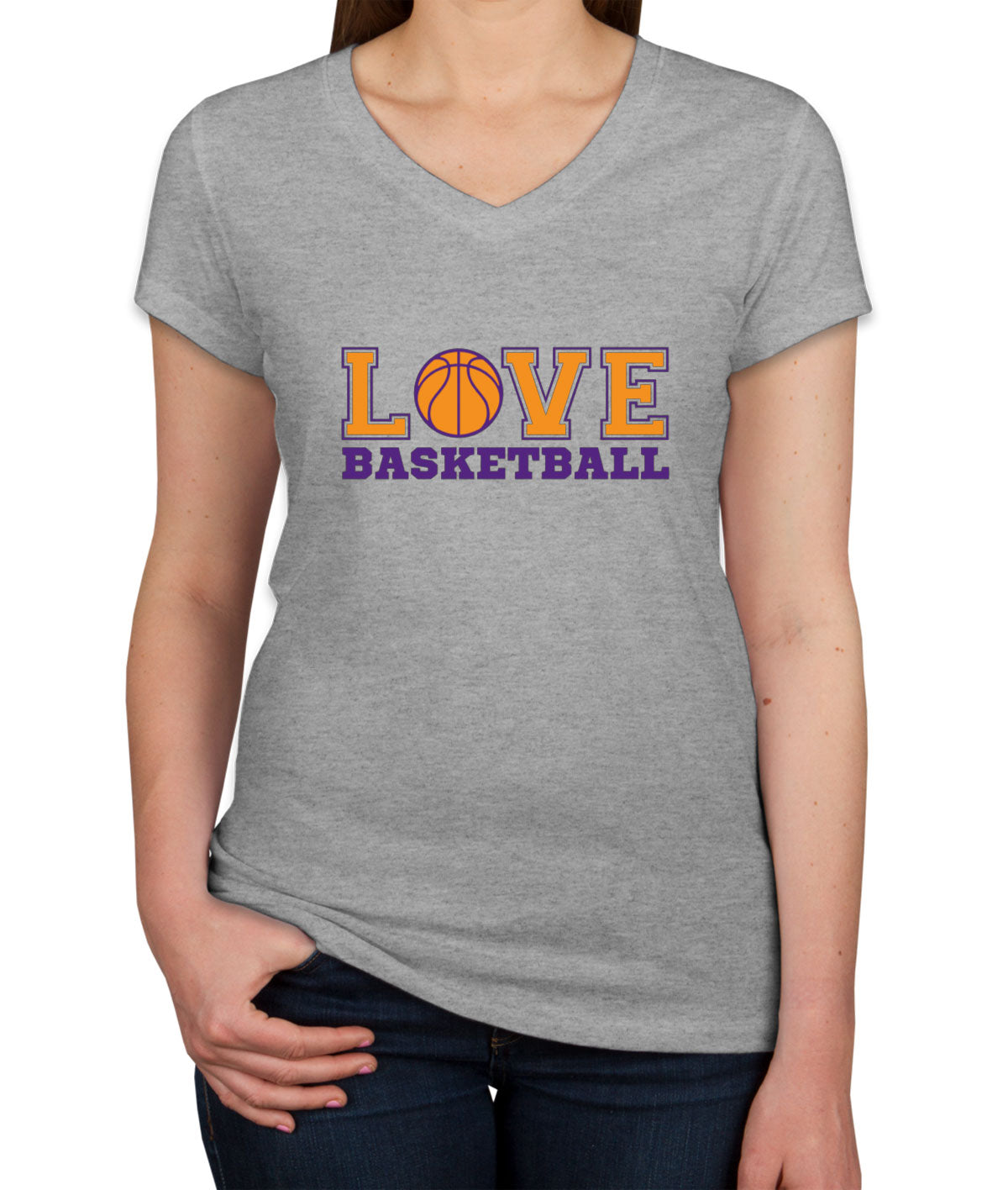 Basketball Love Women's V Neck T-shirt