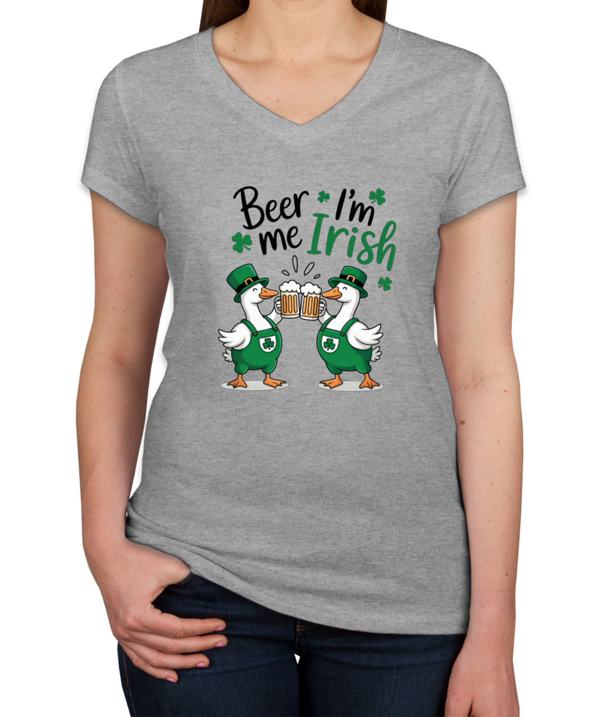 Beer Me I'm Irish St. Patrick's Day Women's V Neck T-shirt