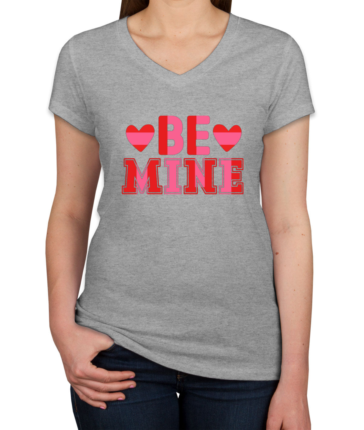 Be Mine Valentine's Day Women's V Neck T-shirt