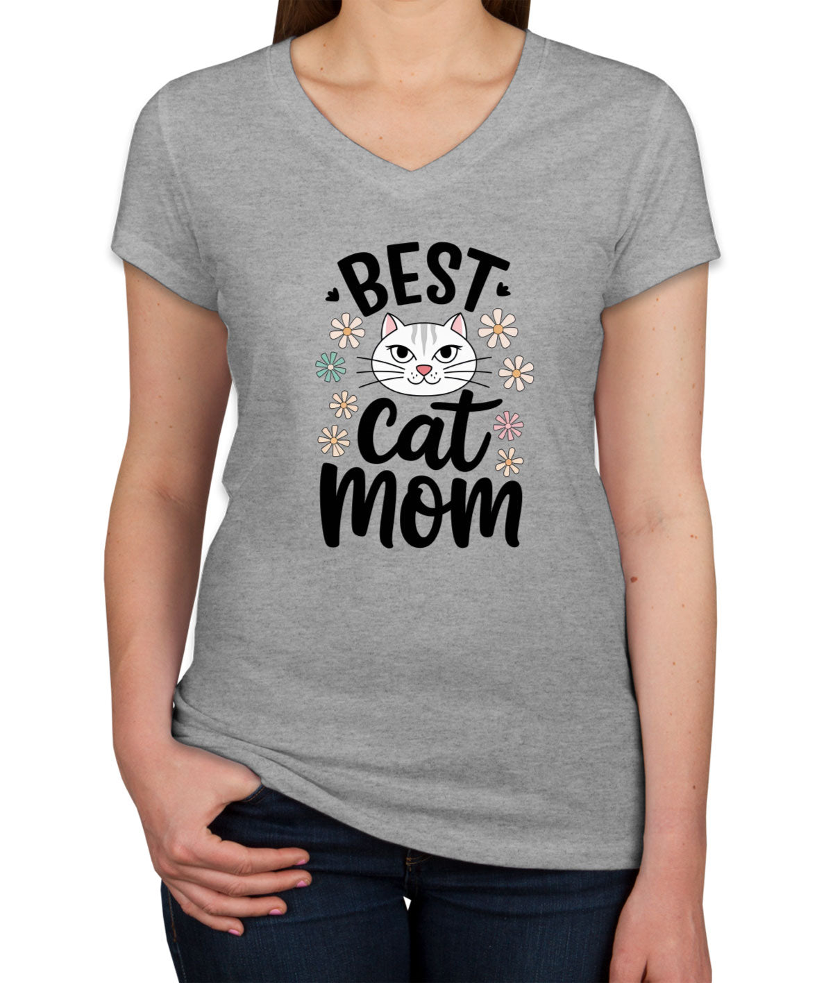 Best Cat Mom Women's V Neck T-shirt