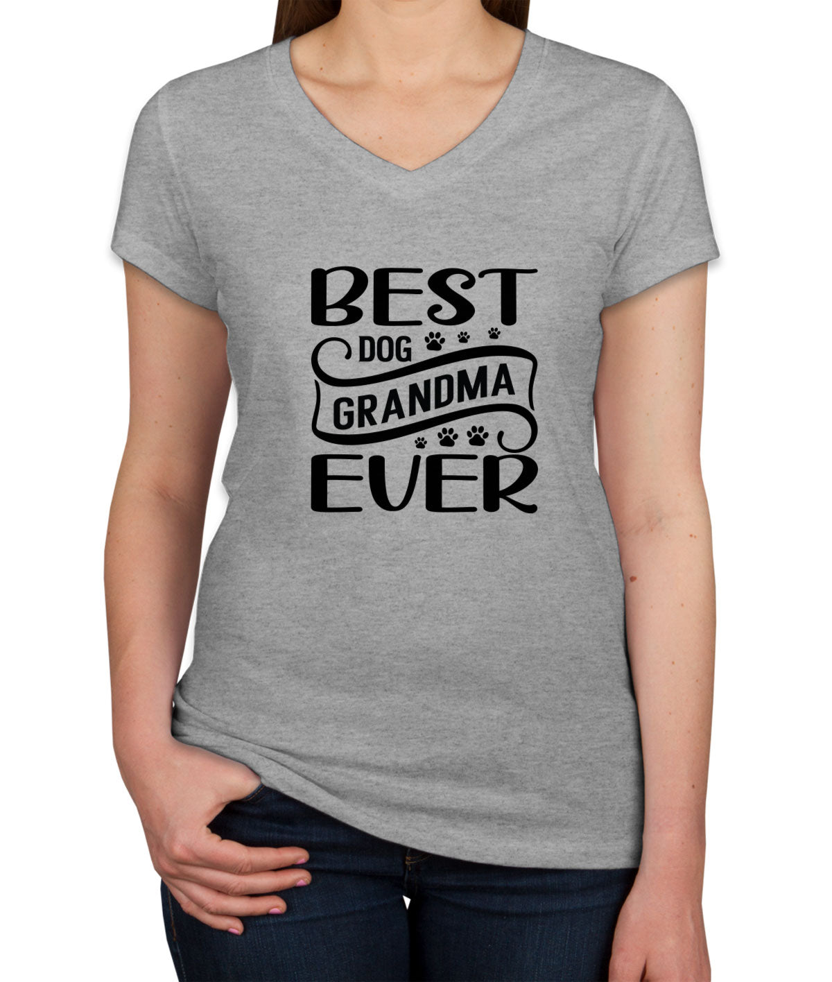 Best Dog Grandma Ever Women's V Neck T-shirt