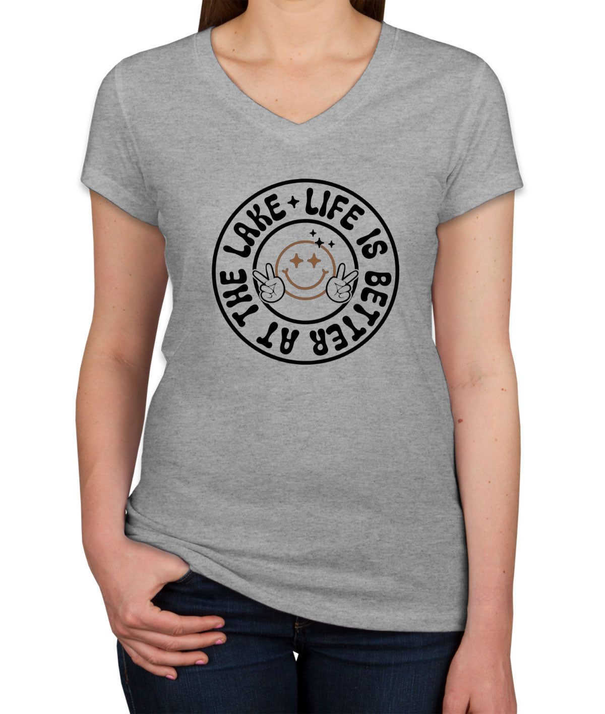 Life Is Better At The Lake Women's V Neck T-shirt