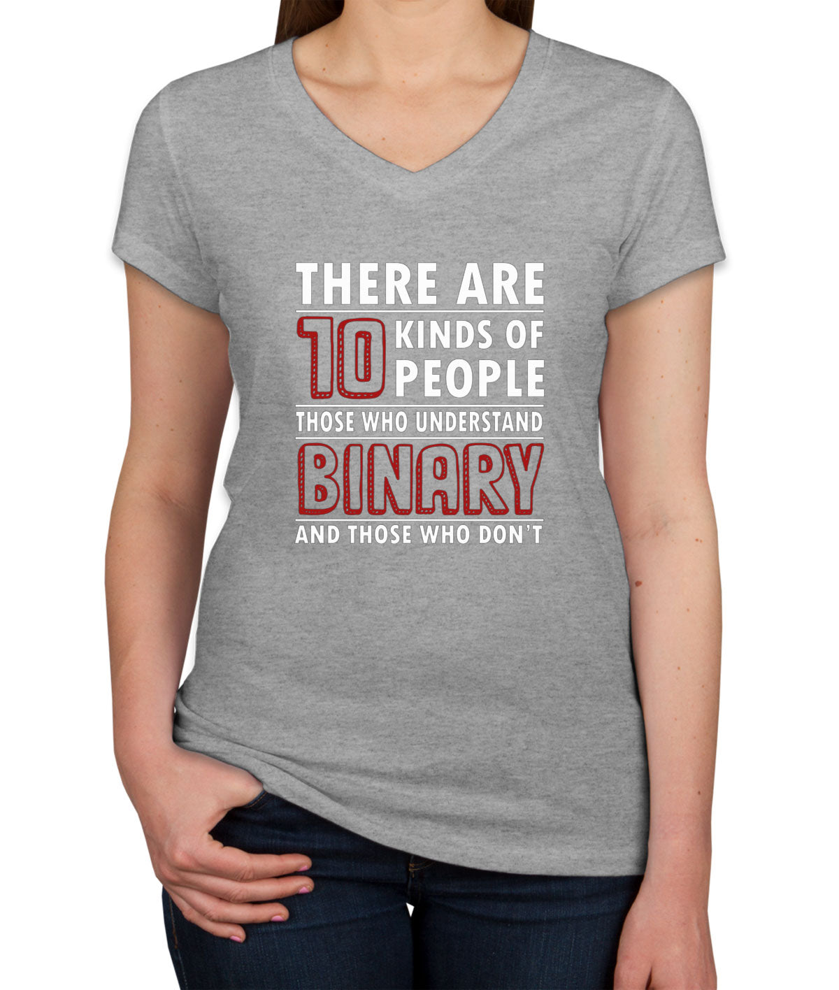 There Are 10 Kinds Of People Binary Programmer Women's V Neck T-shirt