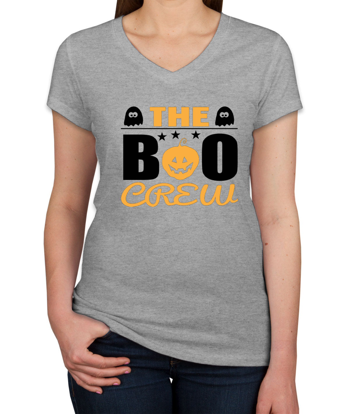 The Boo Crew Halloween Women's V Neck T-shirt