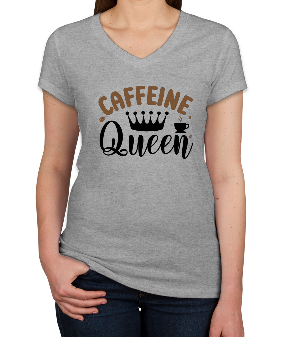 Caffeine Queen Women's V Neck T-shirt