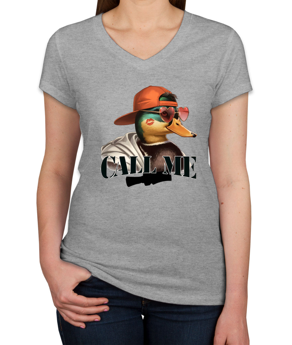 Duck Hunting Call Me Women's V Neck T-shirt