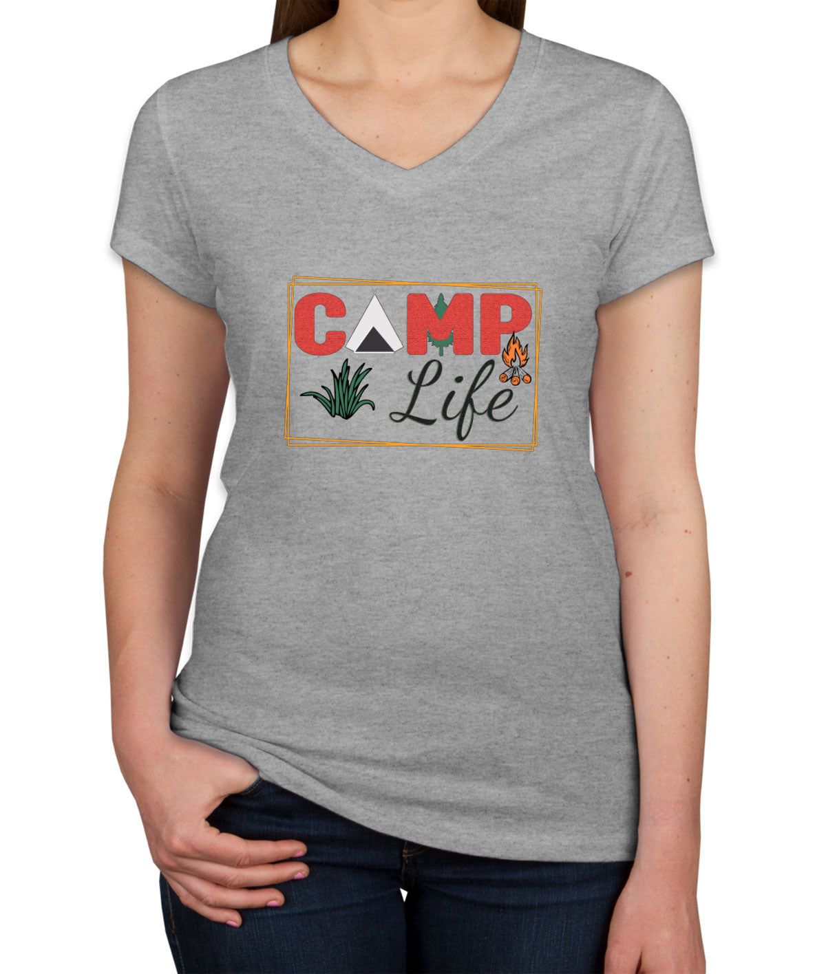 Camp Life Women's V Neck T-shirt