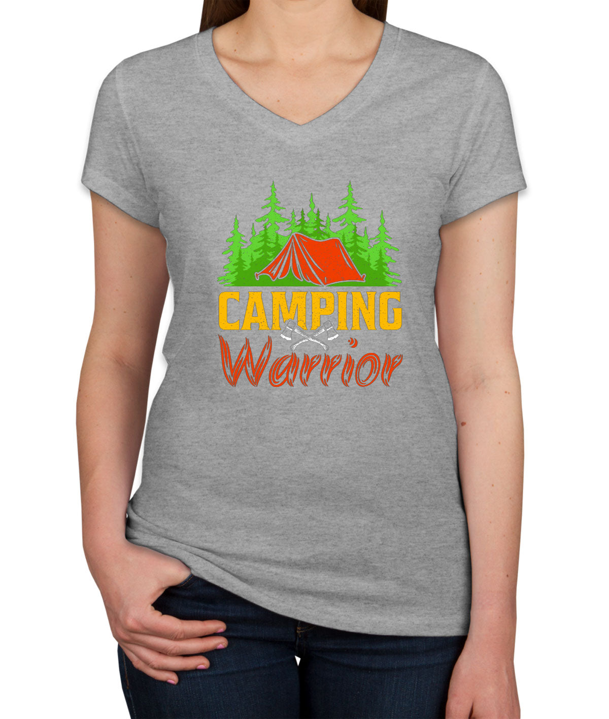 Camping Warrior Women's V Neck T-shirt