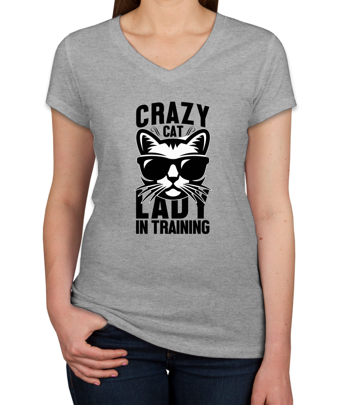 Crazy Cat Lady In Training Women's V Neck T-shirt