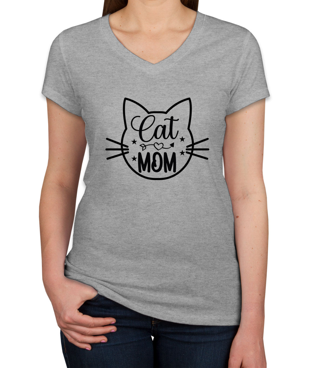 Cat Mom Women's V Neck T-shirt