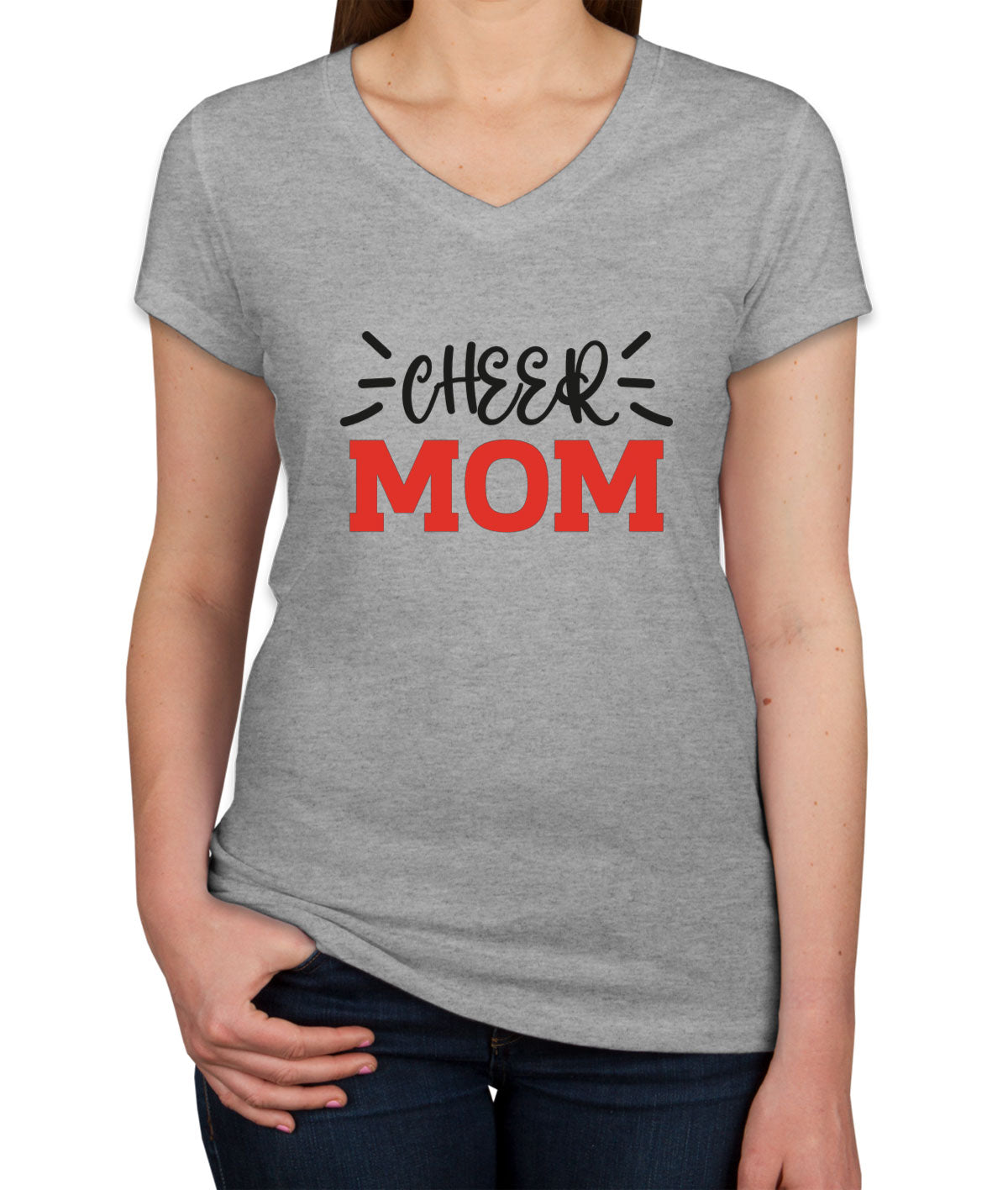 Cheer Mom Women's V Neck T-shirt