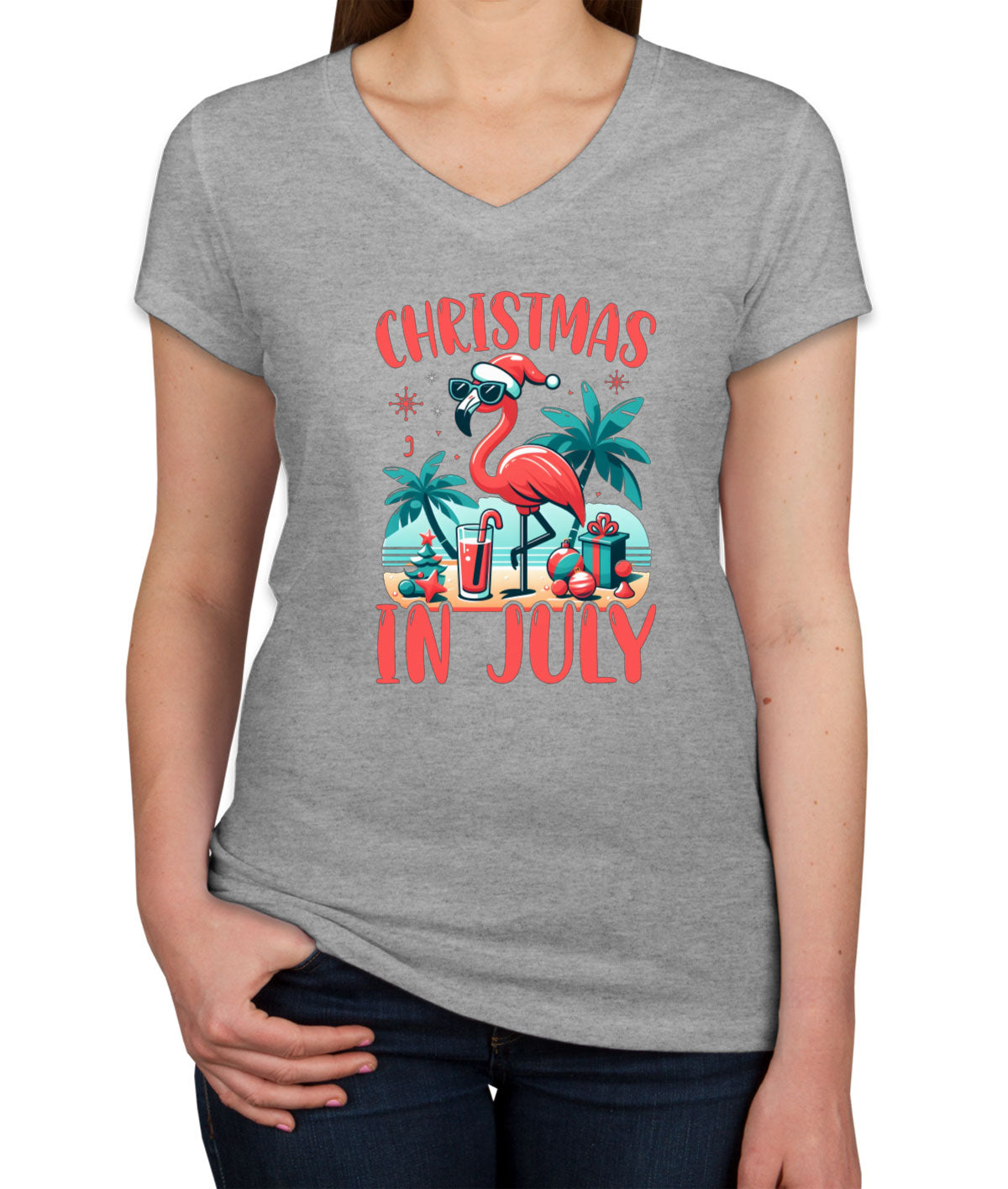 Christmas In July Women's V Neck T-shirt