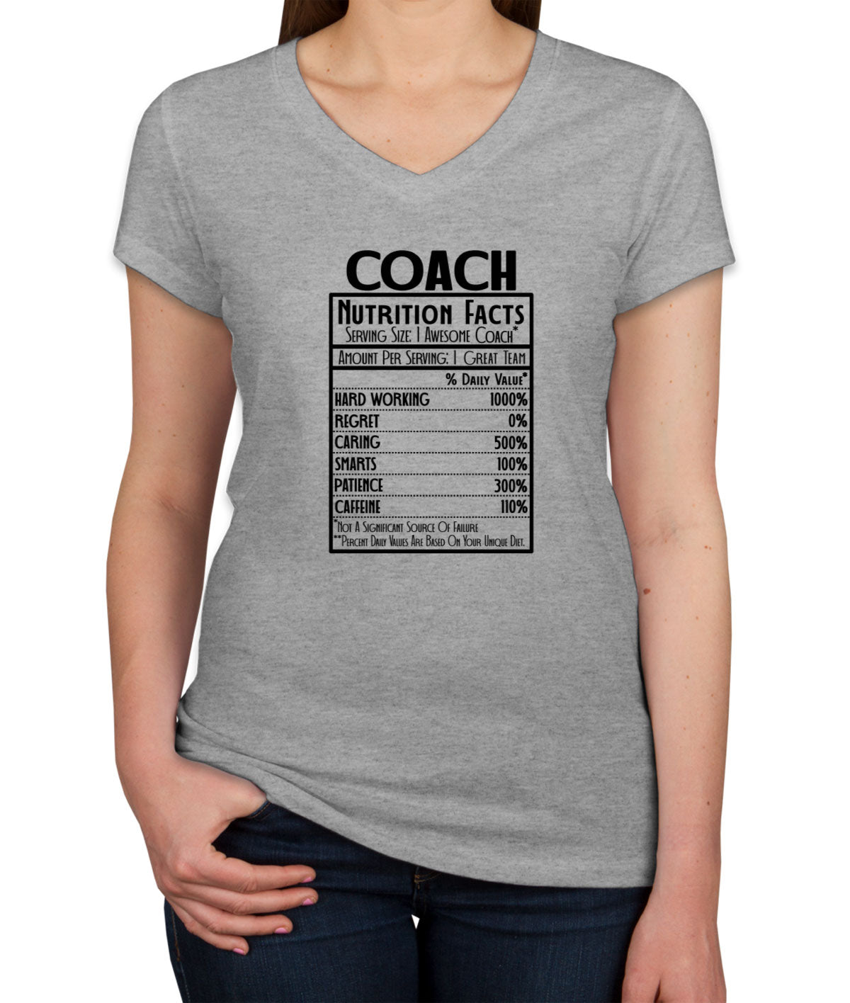 Coach Nutrition Facts Women's V Neck T-shirt