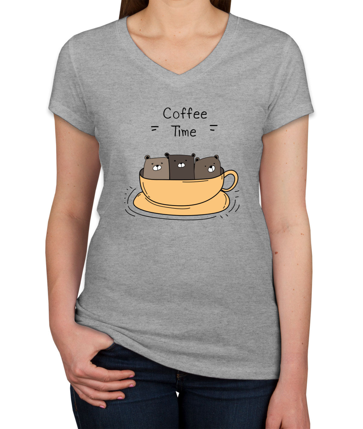 Coffee Time Women's V Neck T-shirt