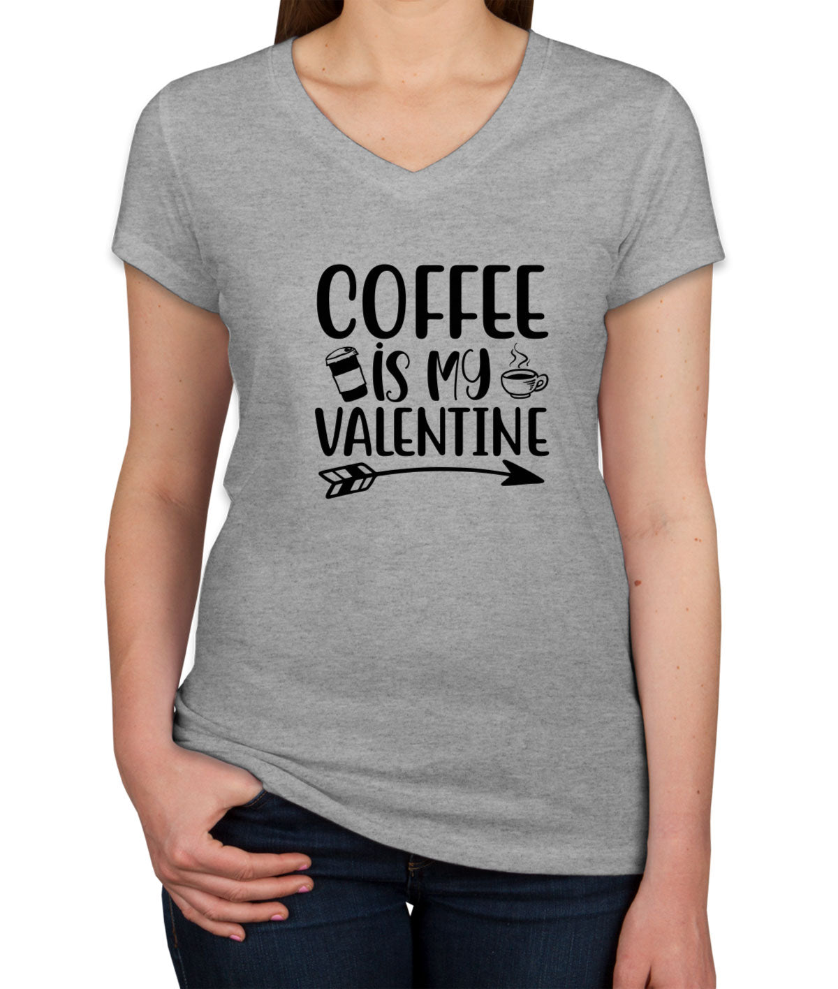 Coffee Is My Valentine Women's V Neck T-shirt