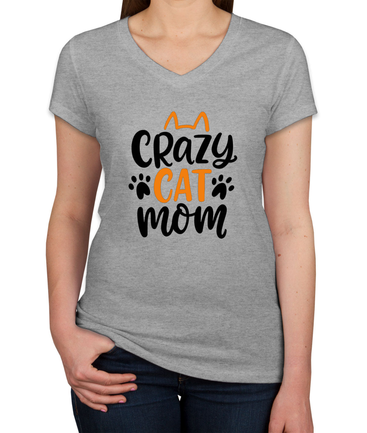 Crazy Cat Mom Mother's Day Women's V Neck T-shirt