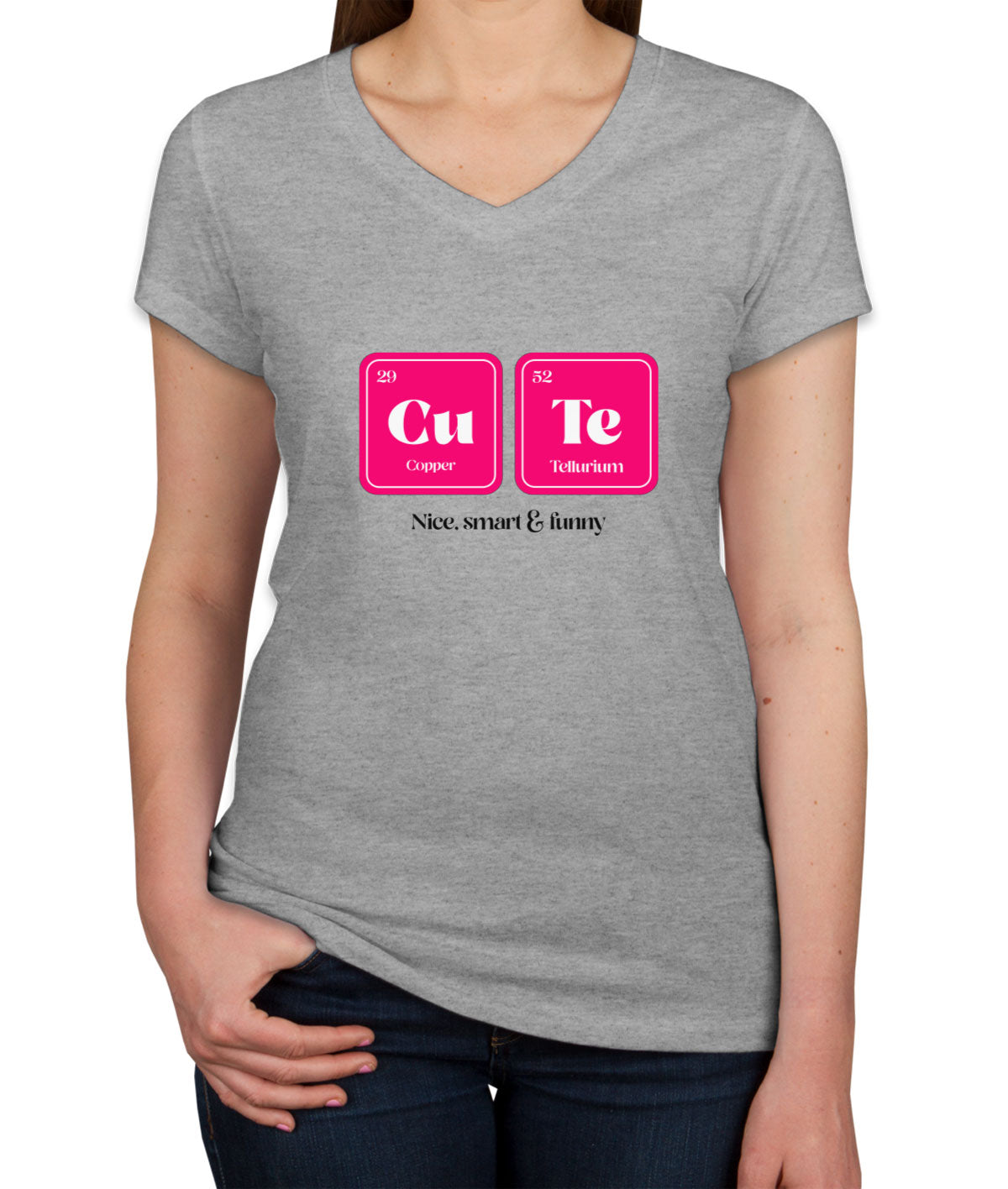 Cute Funny Periodic Table Women's V Neck T-shirt