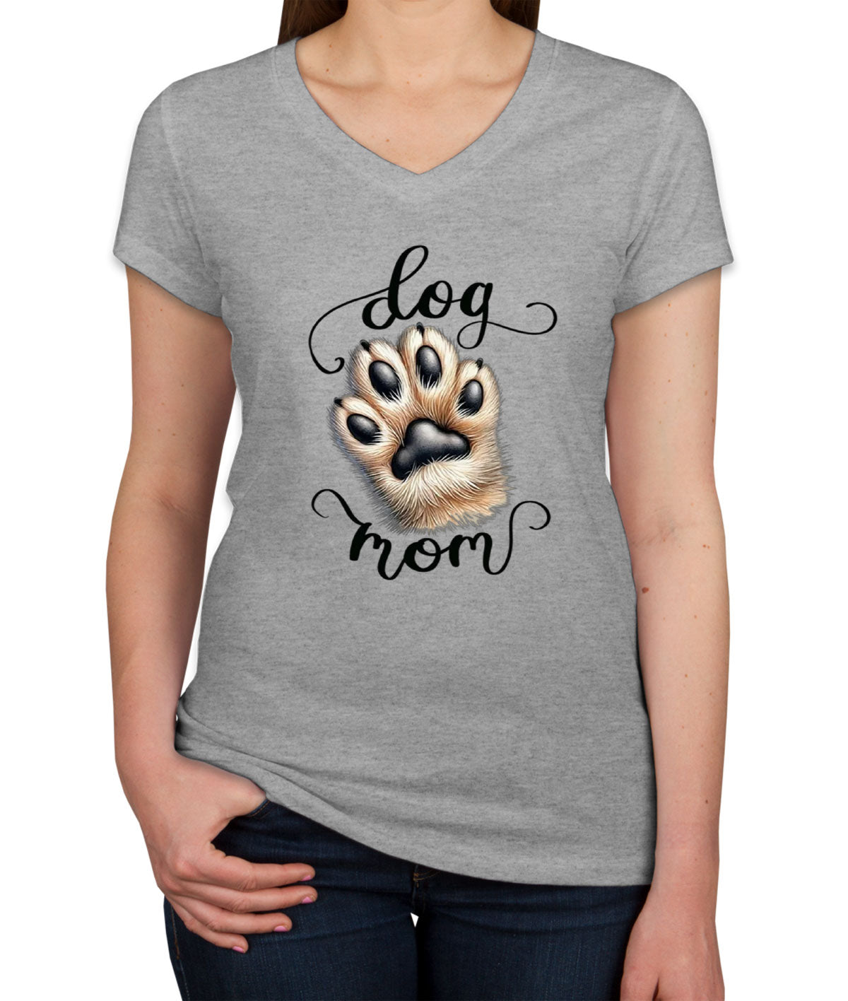 Dog Mom Women's V Neck T-shirt