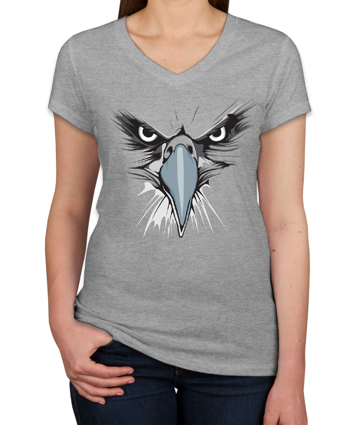 Eagle Face Women's V Neck T-shirt