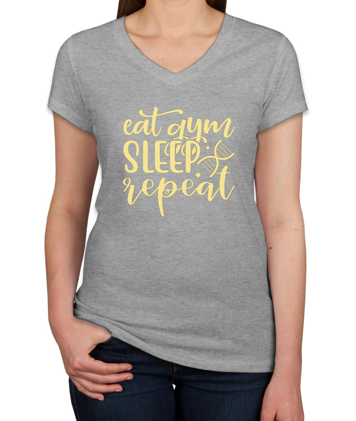 Eat Gym Sleep Repeat Women's V Neck T-shirt