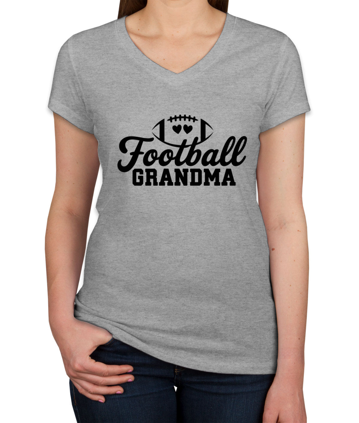 Football Grandma Women's V Neck T-shirt