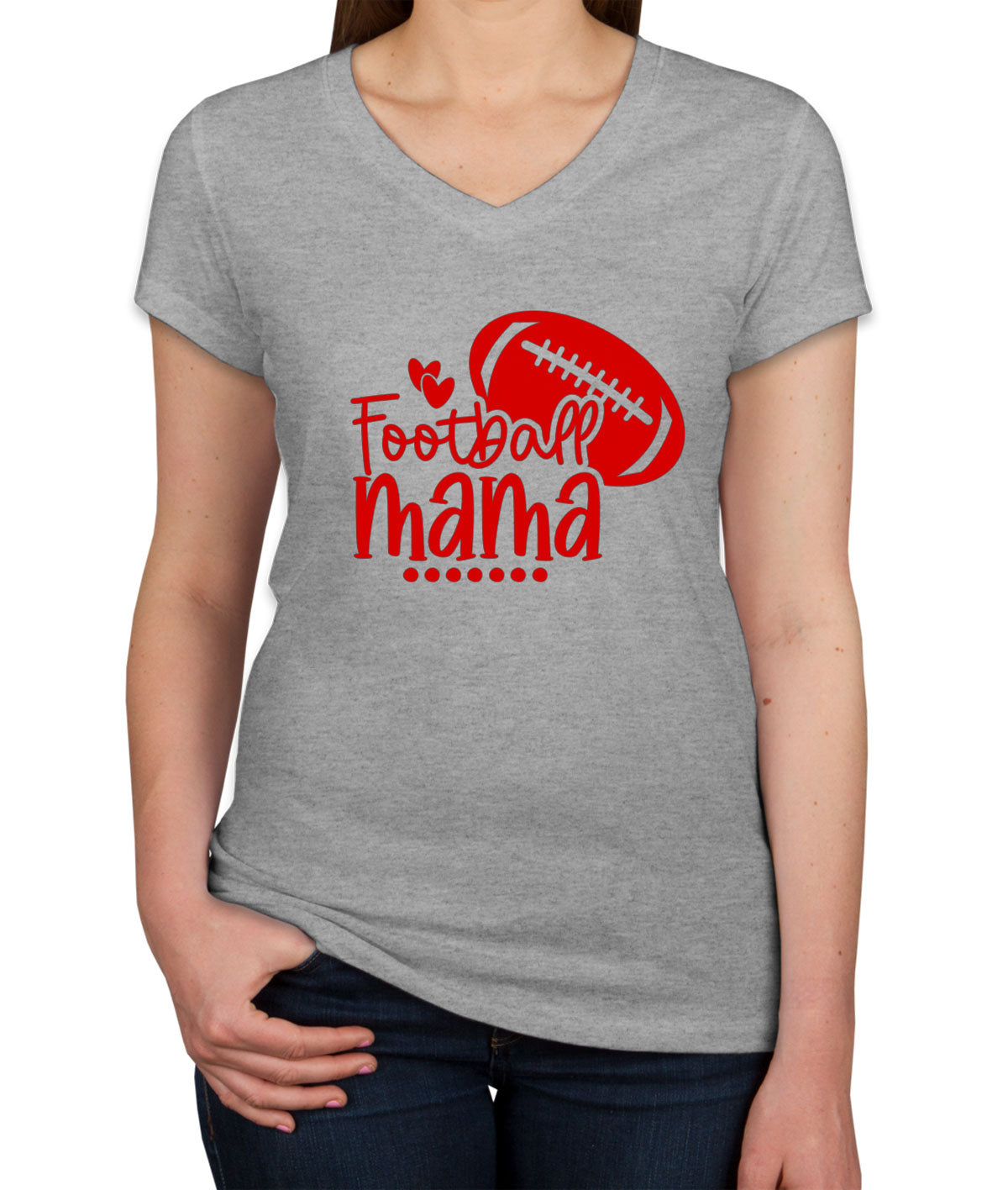 Football Mama Women's V Neck T-shirt