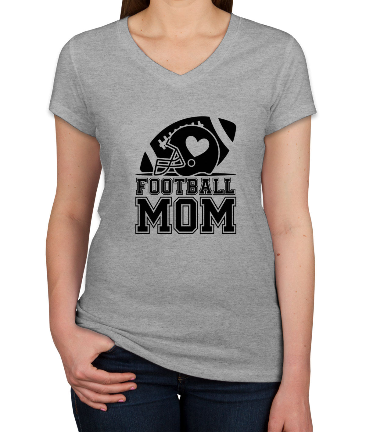 Football Mom Women's V Neck T-shirt