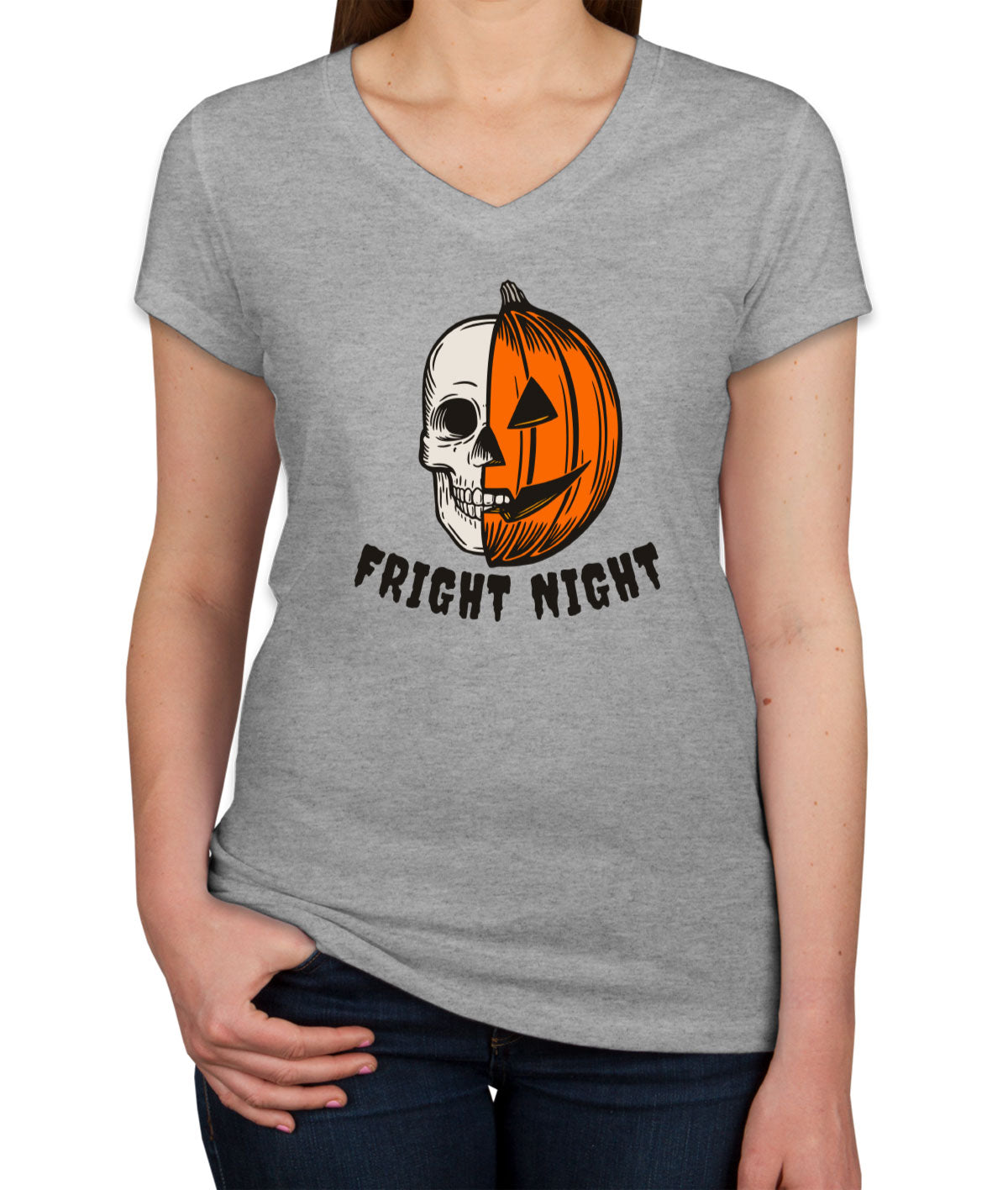 Fright Night Halloween Women's V Neck T-shirt