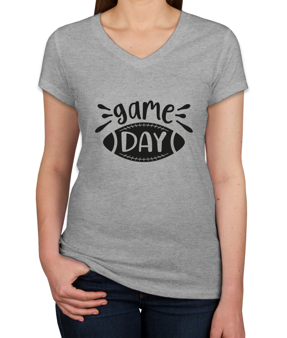 Game Day Football Women's V Neck T-shirt