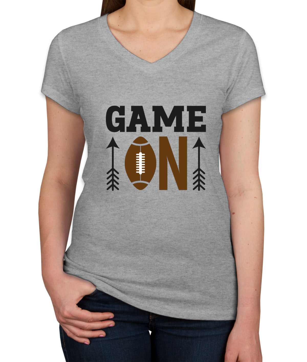 Game On Football Women's V Neck T-shirt