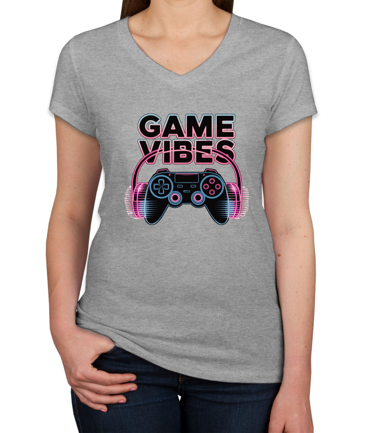 Game Vibes Women's V Neck T-shirt