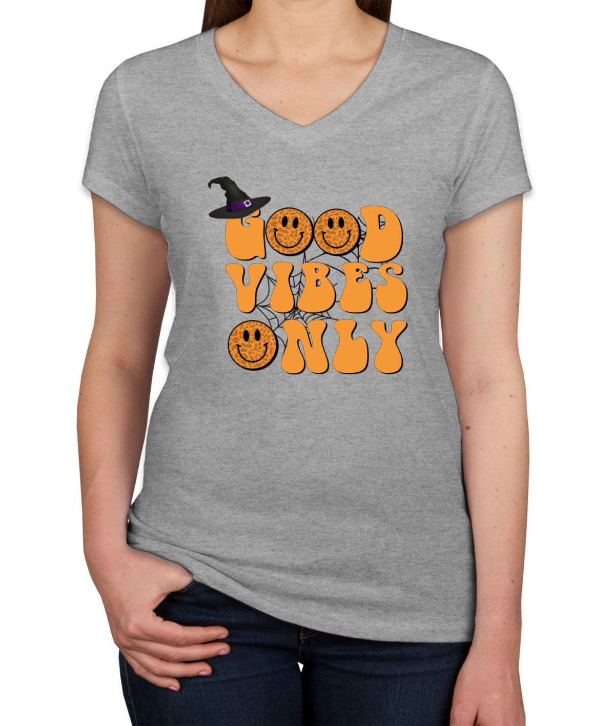 Good Vibes Only Halloween Women's V Neck T-shirt