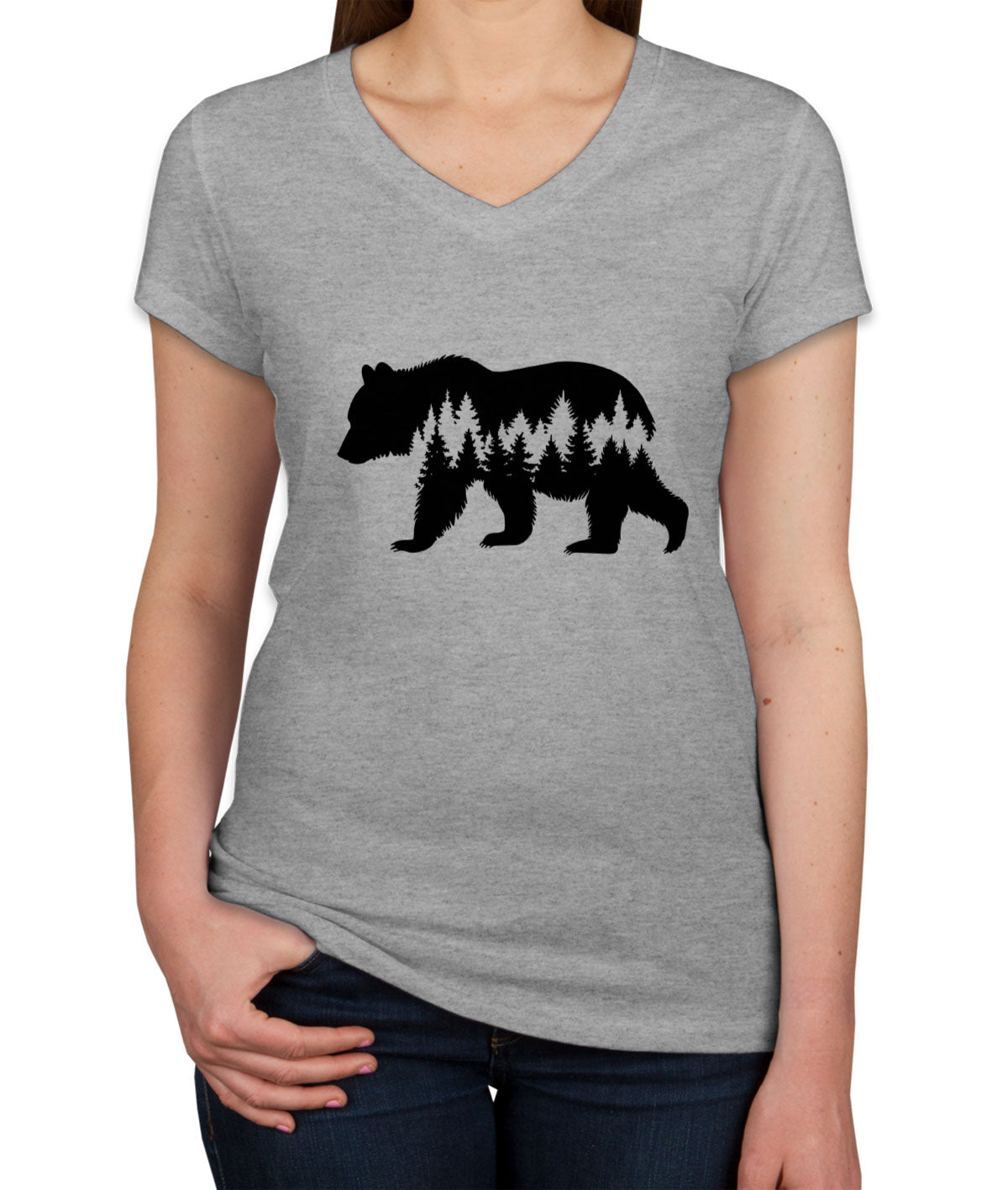 Grizzly Bear Women's V Neck T-shirt
