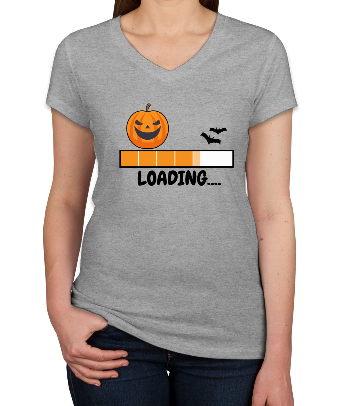 Halloween Loading Women's V Neck T-shirt