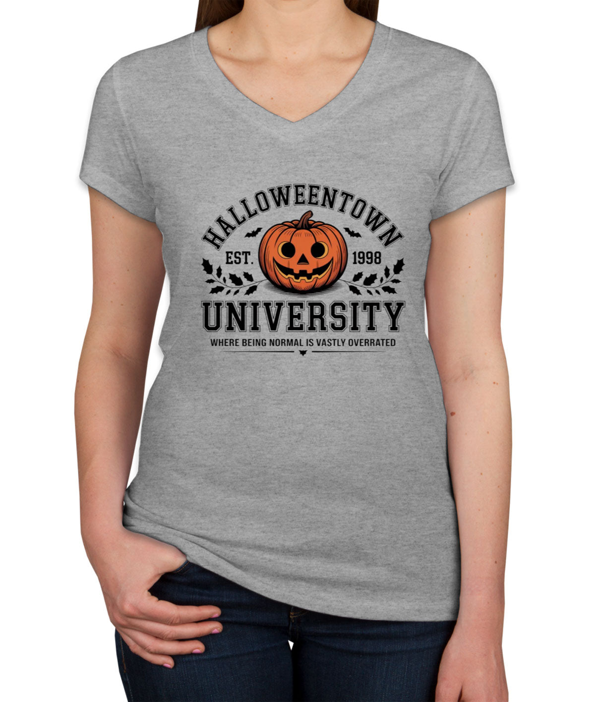 Halloweentown University Halloween Women's V Neck T-shirt