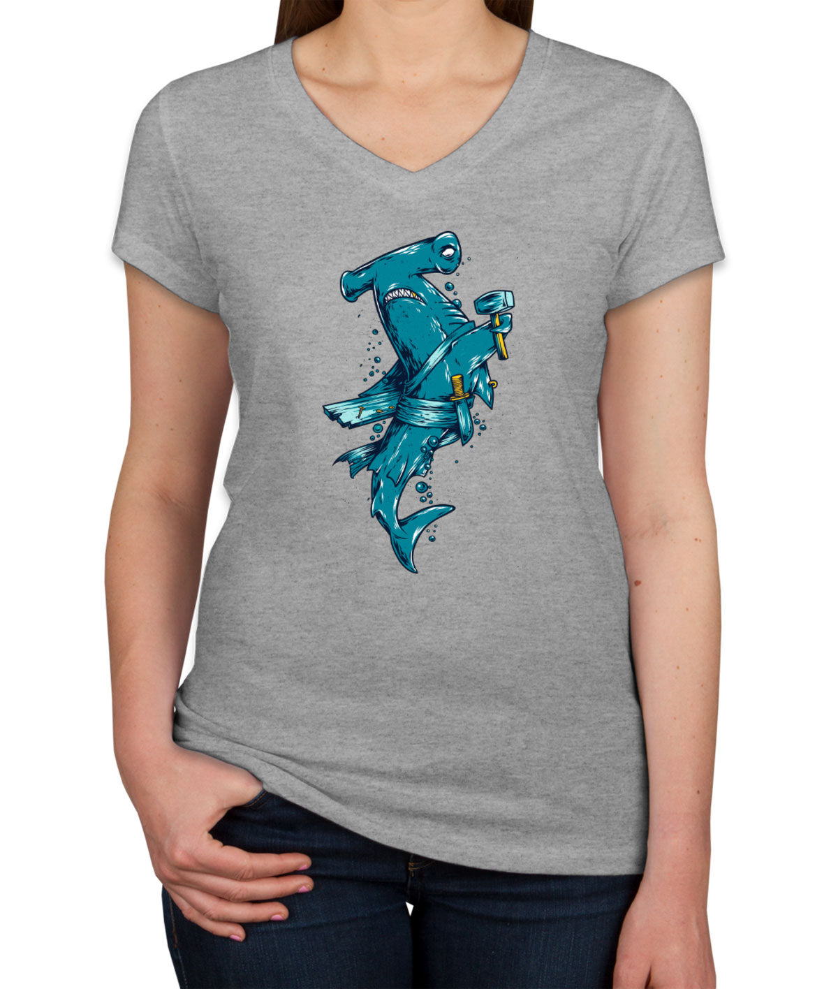 Hammerhead Shark Women's V Neck T-shirt