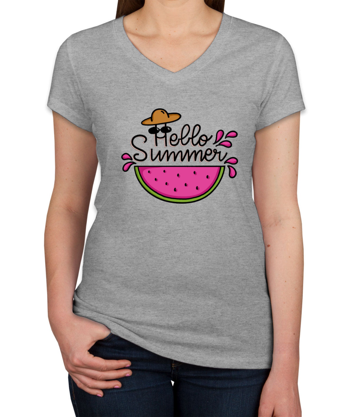 Hello Summer Women's V Neck T-shirt
