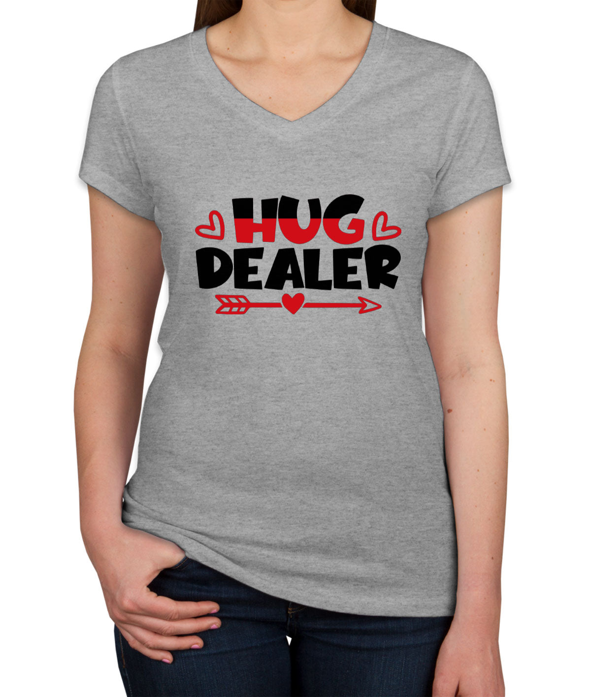 Hug Dealer Valentine's Day Women's V Neck T-shirt