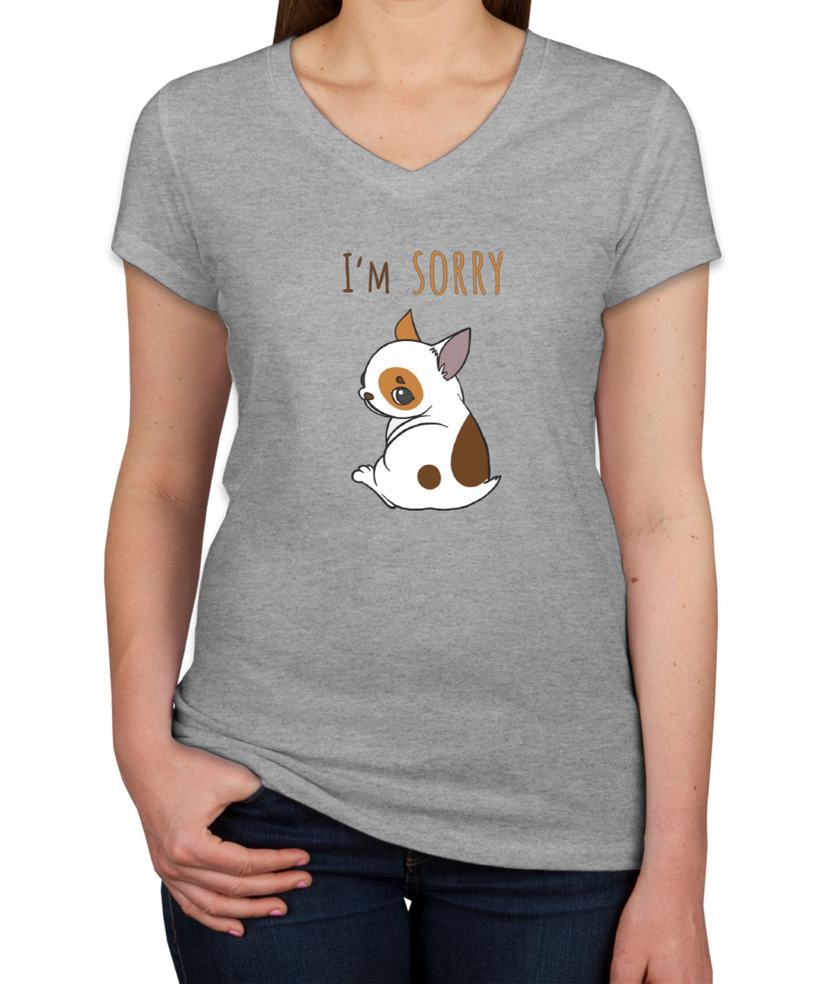 I'm Sorry Women's V Neck T-shirt