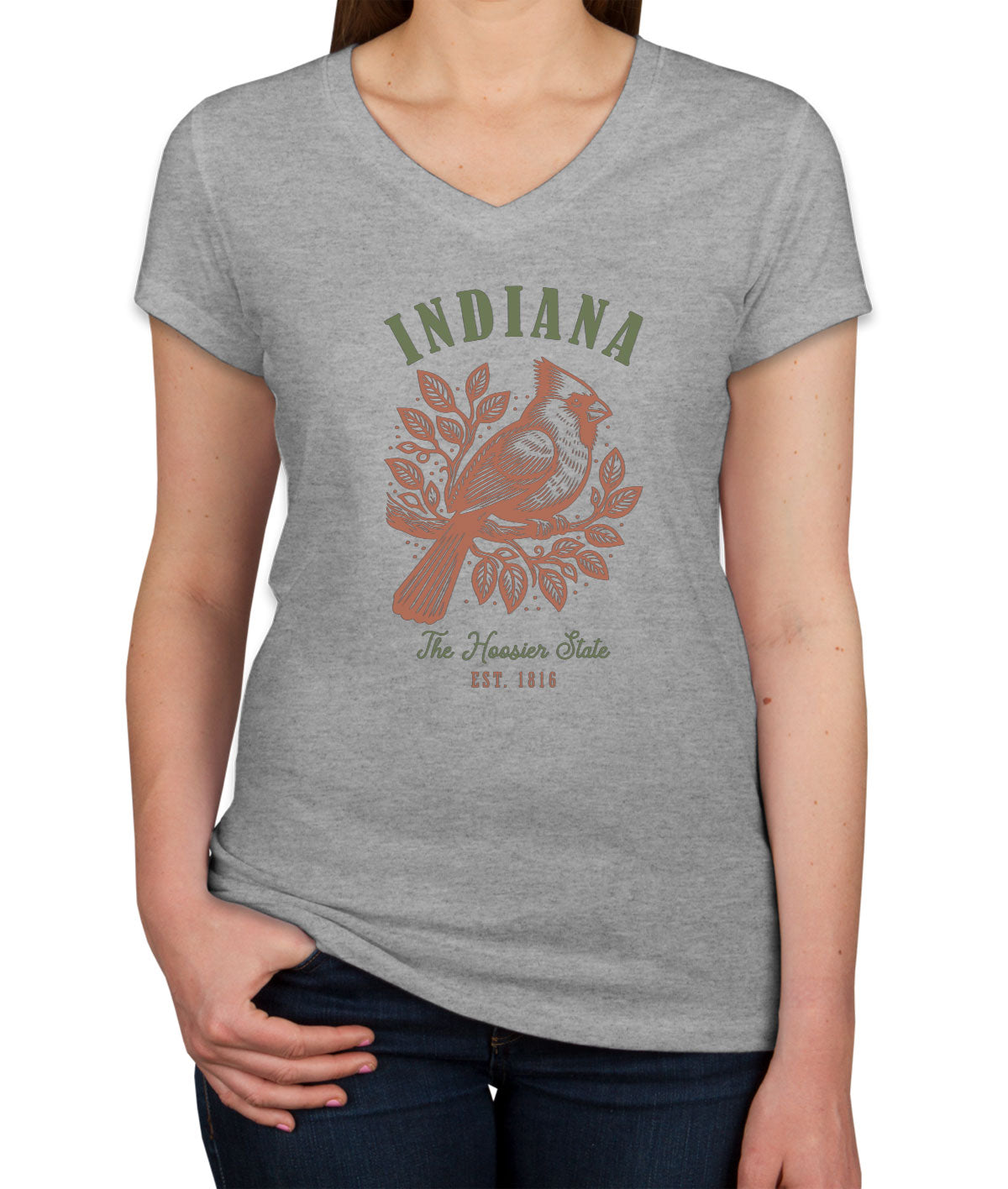 Indiana State Vintage Women's V Neck T-shirt