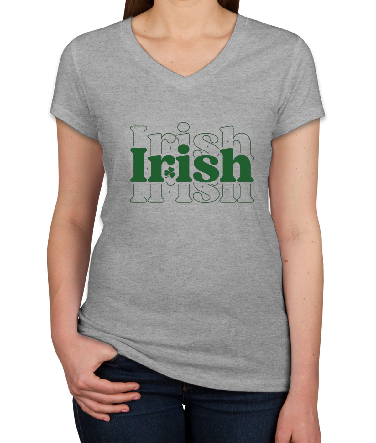 Irish Typography St. Patrick's Day Women's V Neck T-shirt