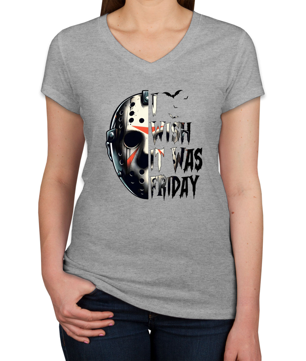 Jason I Wish It Was Friday Halloween Women's V Neck T-shirt