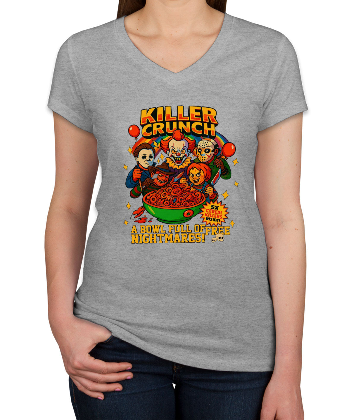 Killer Crunch Halloween Women's V Neck T-shirt