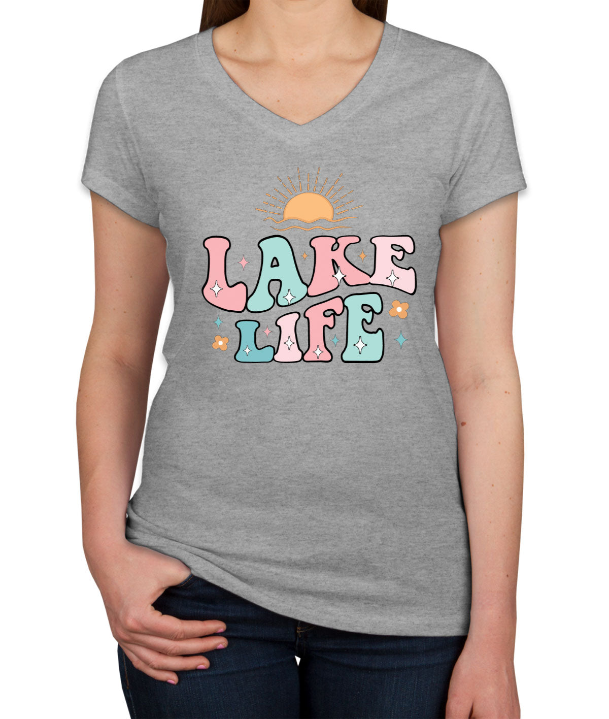 Lake Life Women's V Neck T-shirt