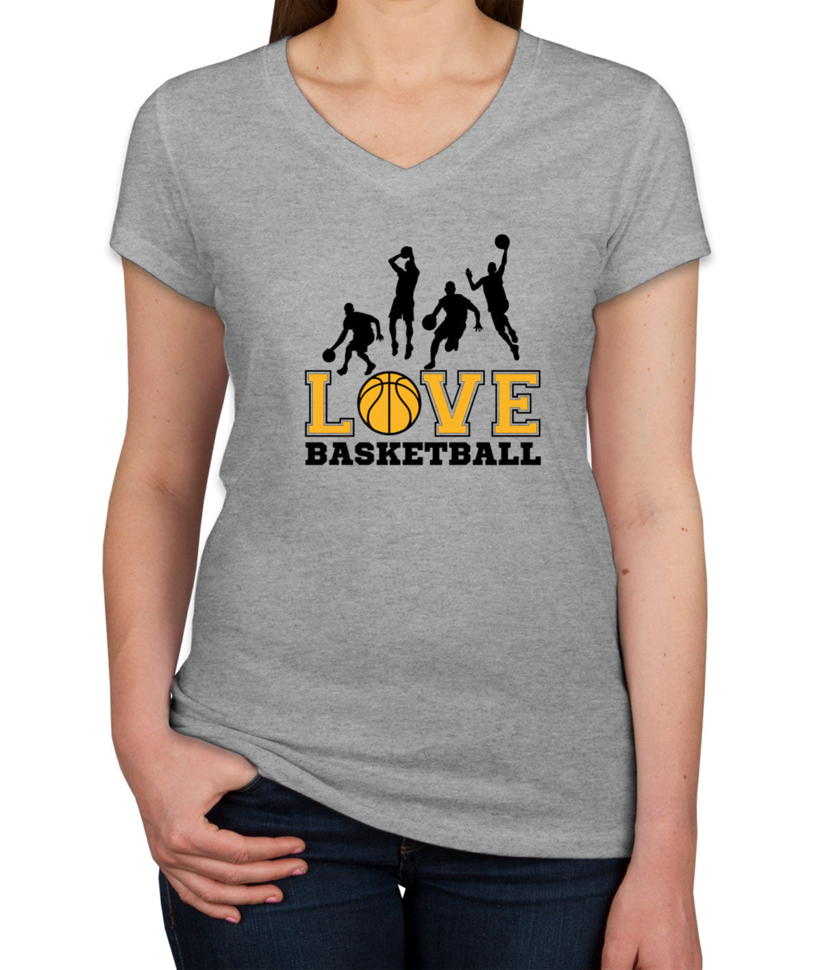 Love Basketball Women's V Neck T-shirt