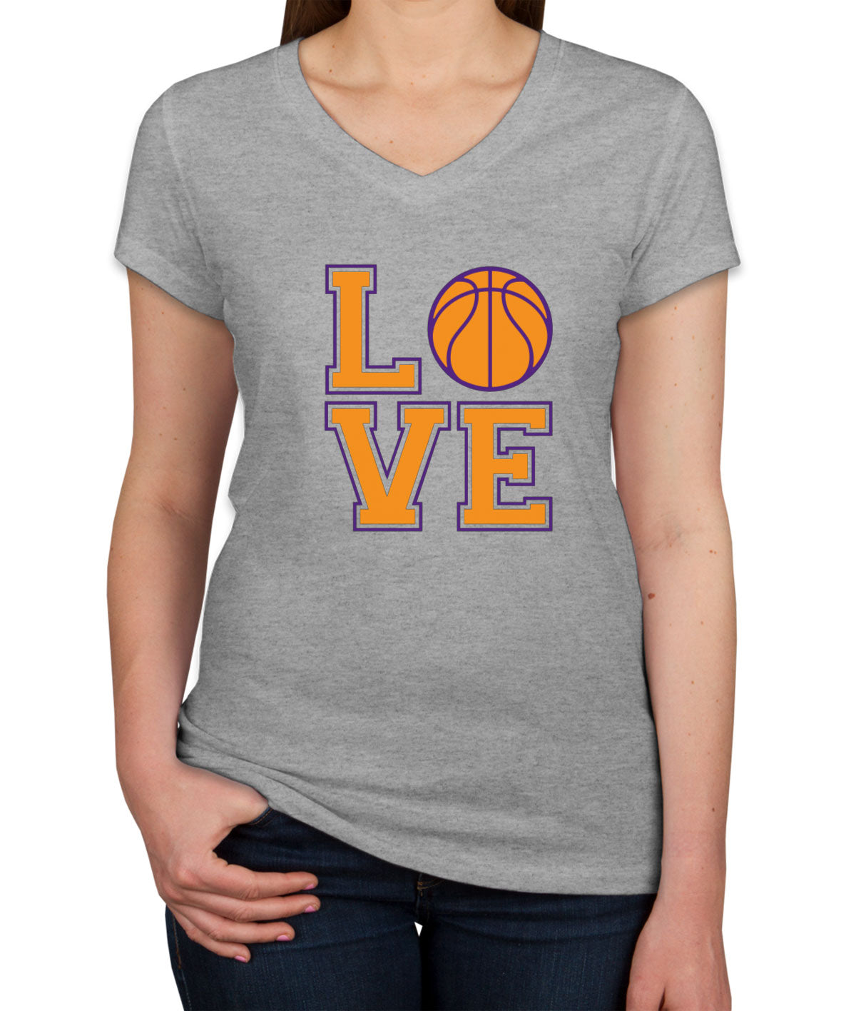 Love Basketball Women's V Neck T-shirt