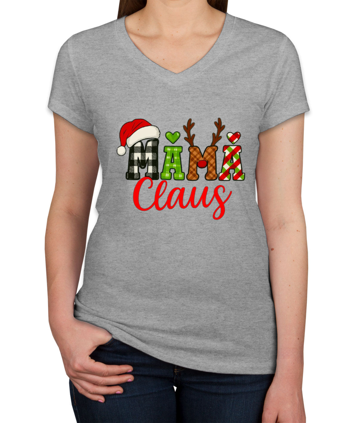 Mama Claus Christmas Women's V Neck T-shirt