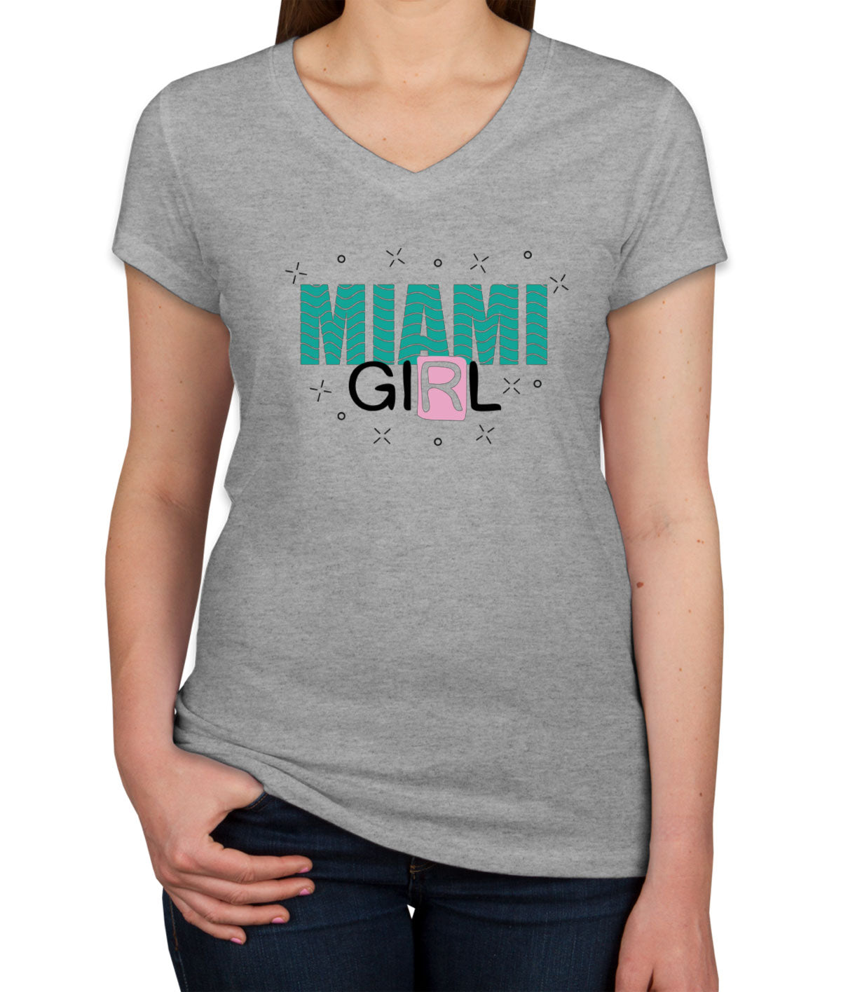 Miami Girl Women's V Neck T-shirt