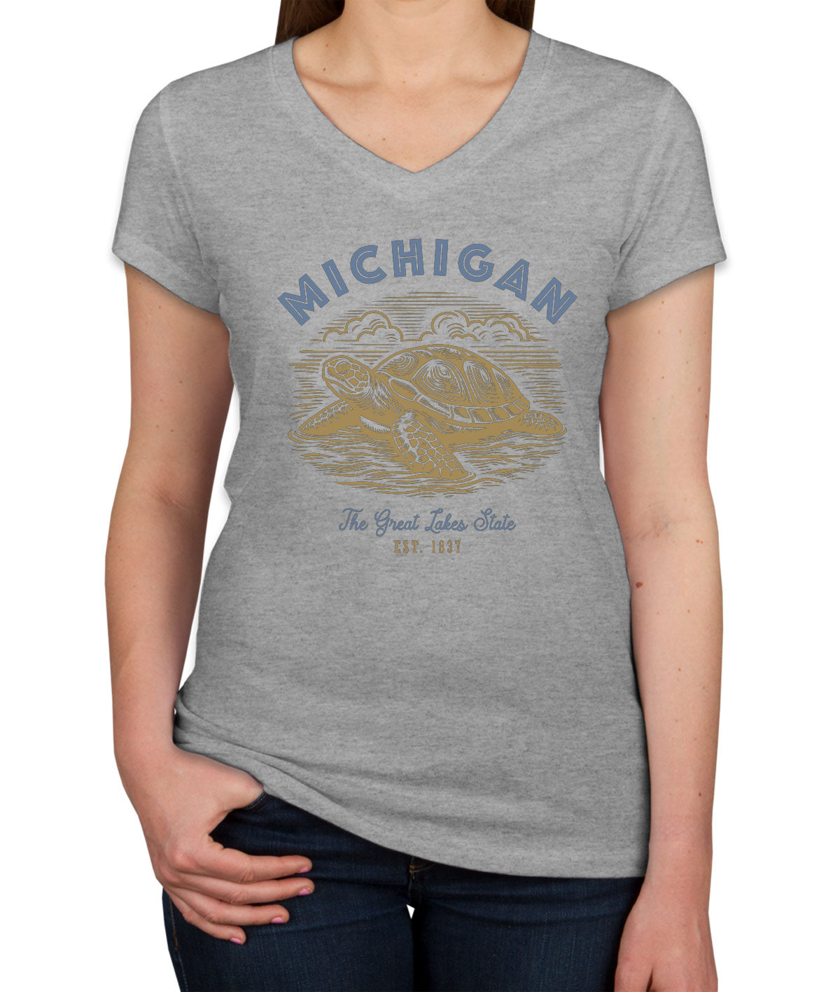 Michigan State Vintage Women's V Neck T-shirt